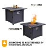 50,000 BTU Square 28 Inch/30inch  Outdoor Gas Fire Pit TableGas Firepits with Lava Rocks & Water-Proof Cover XH