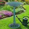 New Design Outdoor Garden Green Pedestal Bird Bath Feeder