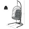 Hanging Wicker Egg Chair with Stand and Cushion