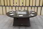 Brown Wicker Patio Firepit  Dining Table (Table Only)