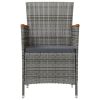 Patio Dining Chairs 2 pcs Poly Rattan Gray