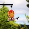 Garden Hummingbird Feeder with Perch - Hand Blown Glass