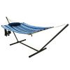 Patio Garden Portable Outdoor Polyester Hammock Set Red With Hammock Stand And Handbag