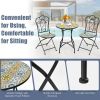 Patio Pool And Garden Lawn Mosaic Floral Pattern Bistro Round Table