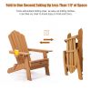 TALE Folding Adirondack Chair with Pullout Ottoman with Cup Holder, Oaversized, Poly Lumbe