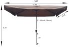 10 x 6.5ft Rectangular Patio Umbrella Outdoor Market Umbrellas with Crank and Push Button Tilt for Garden Swimming Pool Market RT