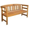 Garden Bench with Cushion 61.8" Solid Acacia Wood