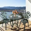 Patio Balcony Stylish Cast Aluminum Bistro Bar Table  Chair 3 Pcs Set
